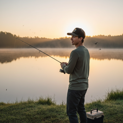 Hat Man Fishing