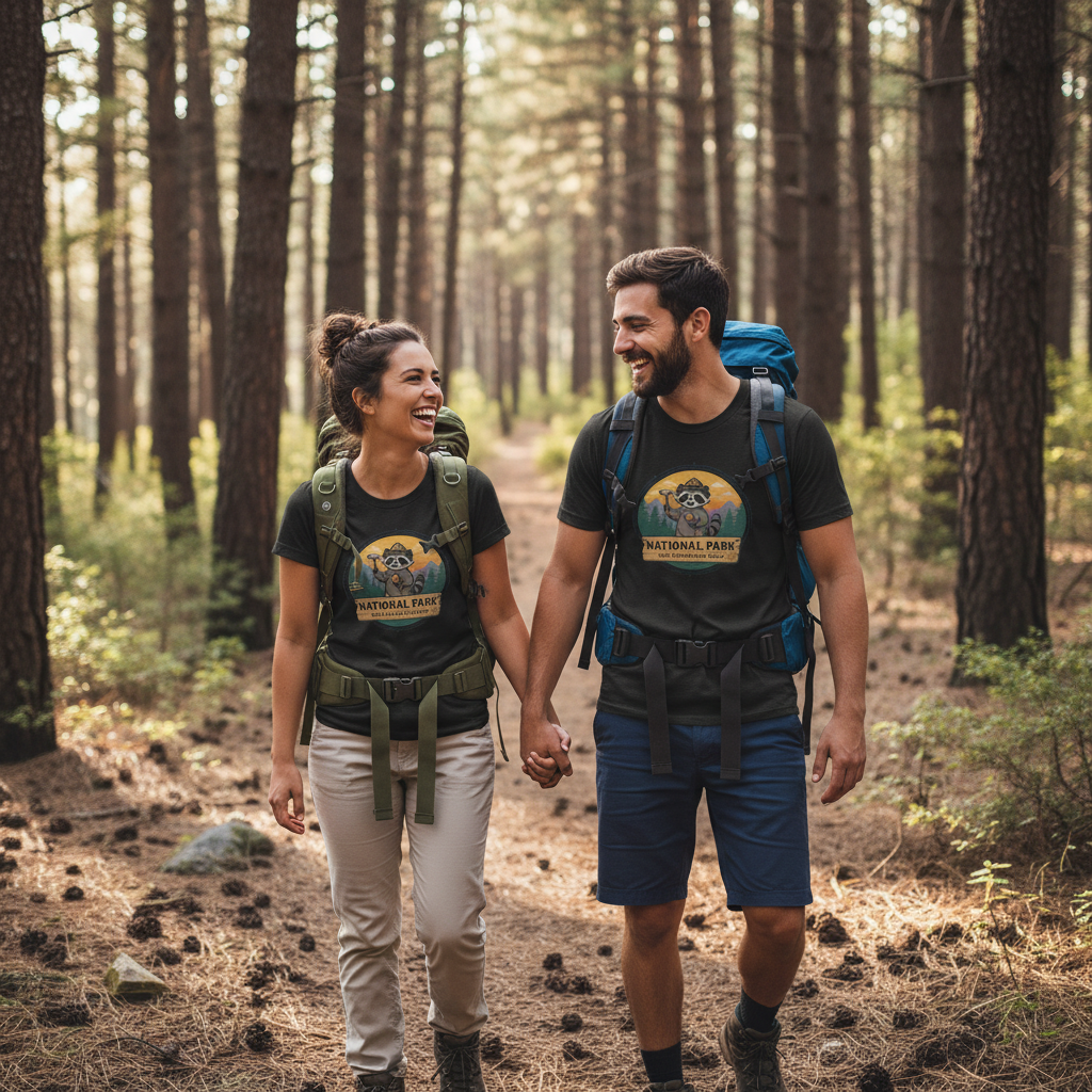Tee Couple Hiking